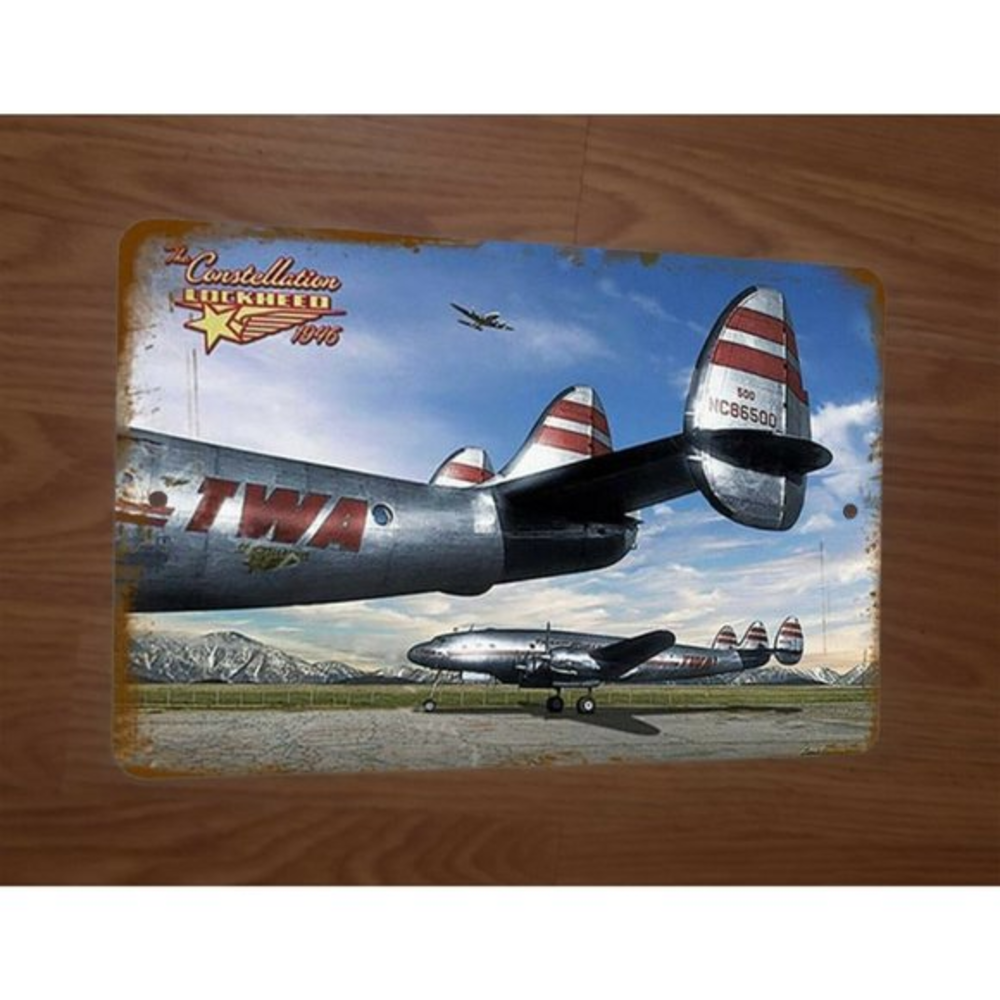 The Constellation Lockheed 1946 TWA‎ Trans World Airlines 8x12 Metal Wall Sign